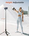 62" Phone Tripod & Selfie Stick, Tripod for iPhone with Remote, Portable, Travel Tripod for Selfies Video Recording Vlog, Extendable iPhone Tripod Stand Compatible with iPhone Android