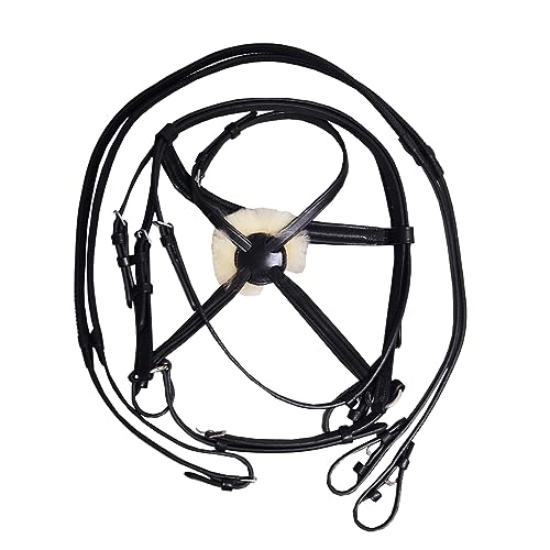 Hy Mexican with Rubber Grip Reins Grackle Bridle Extra Full Size Black