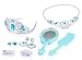 JaxoJoy Princess Beauty Set – Play Pretend Dress Up Jewelry Gift Set for Girls Includes Princess Tiara, Necklace, Earrings, Rings, Comb & Mirror – Recommended for Ages 3+