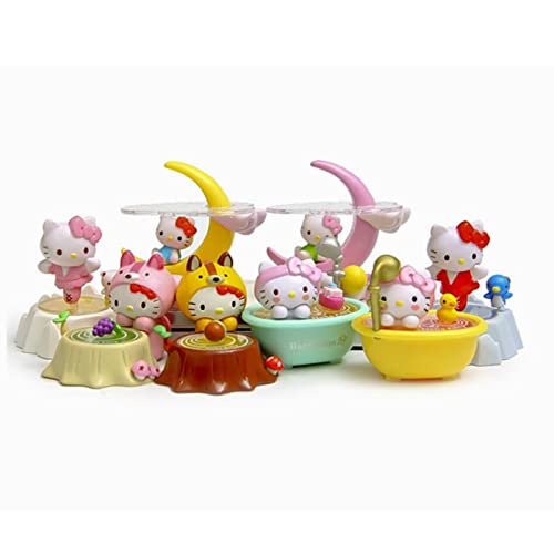 8Pcs Cute Animal Cat Characters Figurines Toy Kitty Figures Toy Set Cake Topper Cake Decoration, Fairy Garden Party Decorations, Plant, Automobile Decoration #TOP4