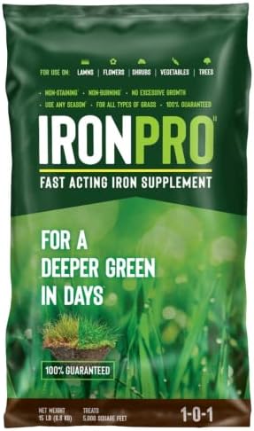High Iron Lawn Fertilizer That Will Transform Your Lawn This Season 8 Earth Science – Iron Pro Fast Acting Iron Supplement for Use on Lawns, Flowers, and Vegetables with All Soil Types – Easy Application – Covers up to 5k Square Feet