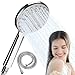 Price comparison product image ERAVSOW Shower Head and Hose, Universal Adjustable Replacement Shower Head and Hose Set with 5 Mode Function Water Saving, 150cm Metal Shower Hose for Bath Shower, ABS+Frosted Material(Black)