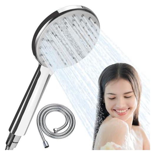 ERAVSOW - Chuveiro com mangueira, função de poupança de água a alta pressão com 5 modos, mangueira metálica de 150 cm com tecnologia de revestimento ABS