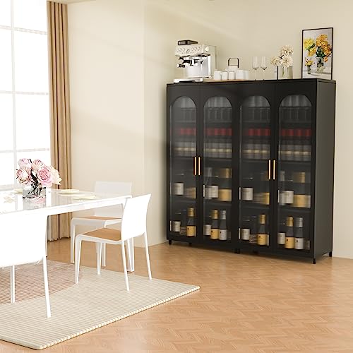 Zonleson Accent Cabinet With Glass Doors Decorative Storage Cabinet Modern Cabinet For Living Room,Hallway Or Entryway Metal Cabinet,Sideboard Buffet Cabinet With Glass Doors (Talldoor-2) #TOP5