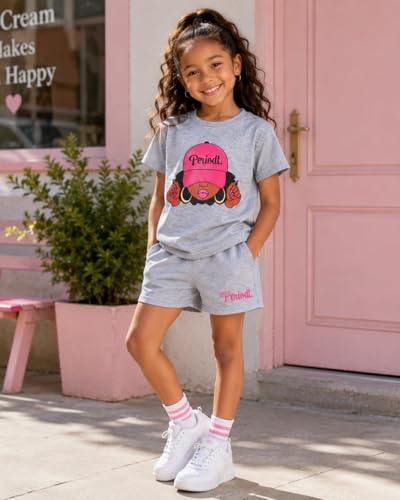 Image of Kid Toddler Girl Butterfly Printed Short Sleeve T-Shirt + Waist Shorts Set 2PC Clothing For Summer