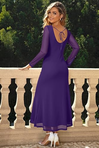 Newshows Women's Elegant Gowns Formal Long Vestidos Prom Dresses Sheer Mesh Wedding Guest for Cocktail Evening Dress4