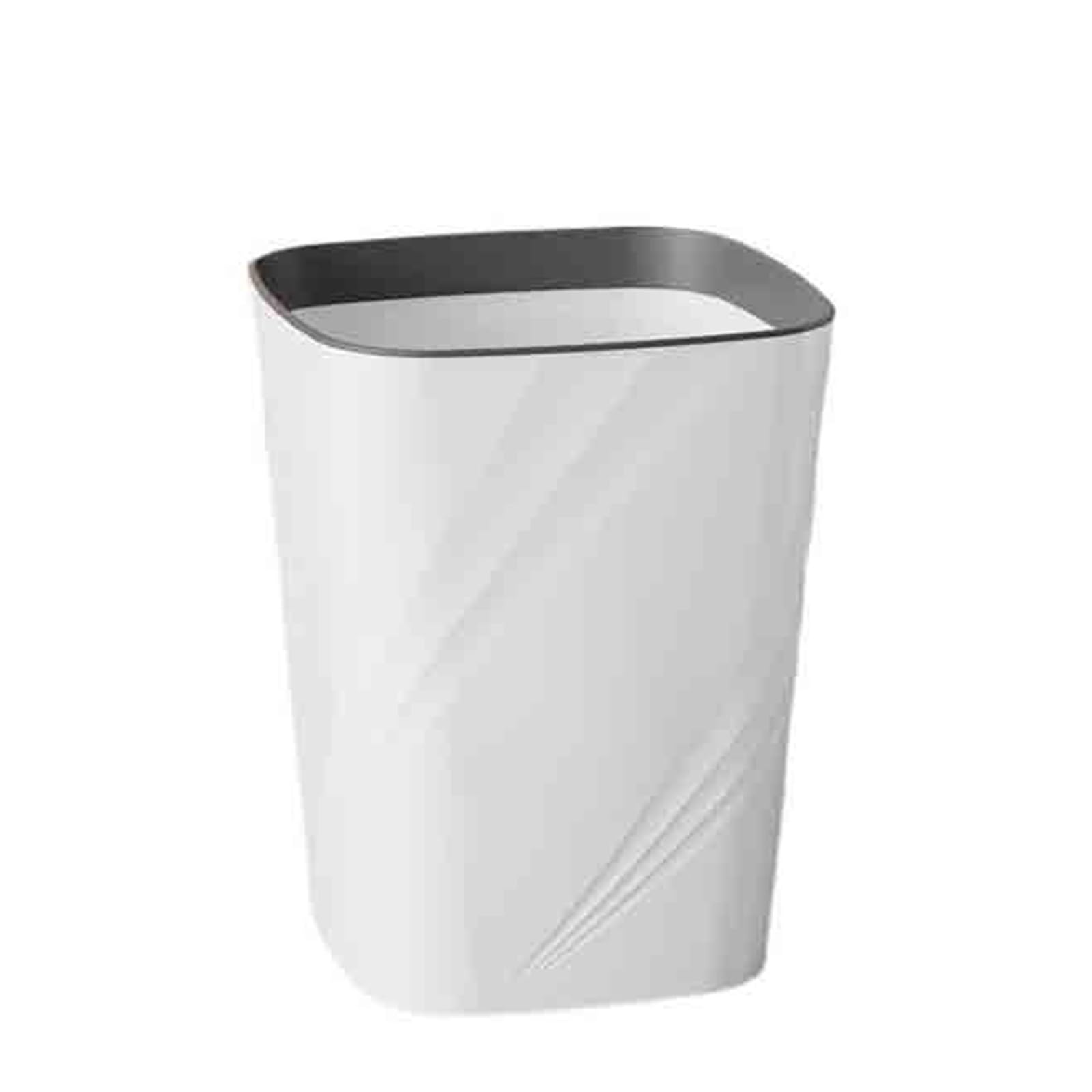 Waste Bins Living Room Trash Bin Household Bathroom Bedroom Kitchen Dormitory Office(White,Large)