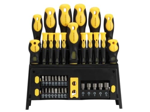 Toolland Coffret de tournevis et embouts avec support, magnétique, à fixation murale, en chrome-vanadium, 42 pièces