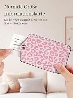 Ksriylm 2 Stück Personalisiert Leopard Kofferanhänger, Schnellen Auffinden PU Leder Gepäckanhänger mit Adressschild und Namenschild, Reiseessenziale Kofferanhänger für Kreuzfahrten Flugreise, Rosa – Ansicht 4