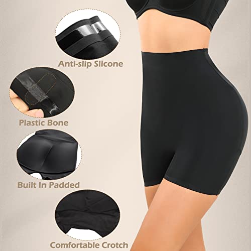 Joyshaper Womens Padded Underwear Butt Lifter Panties Seamless Shapewear Tummy Control High Waist Hip Pads Enhancer Shorts Black #TOP3