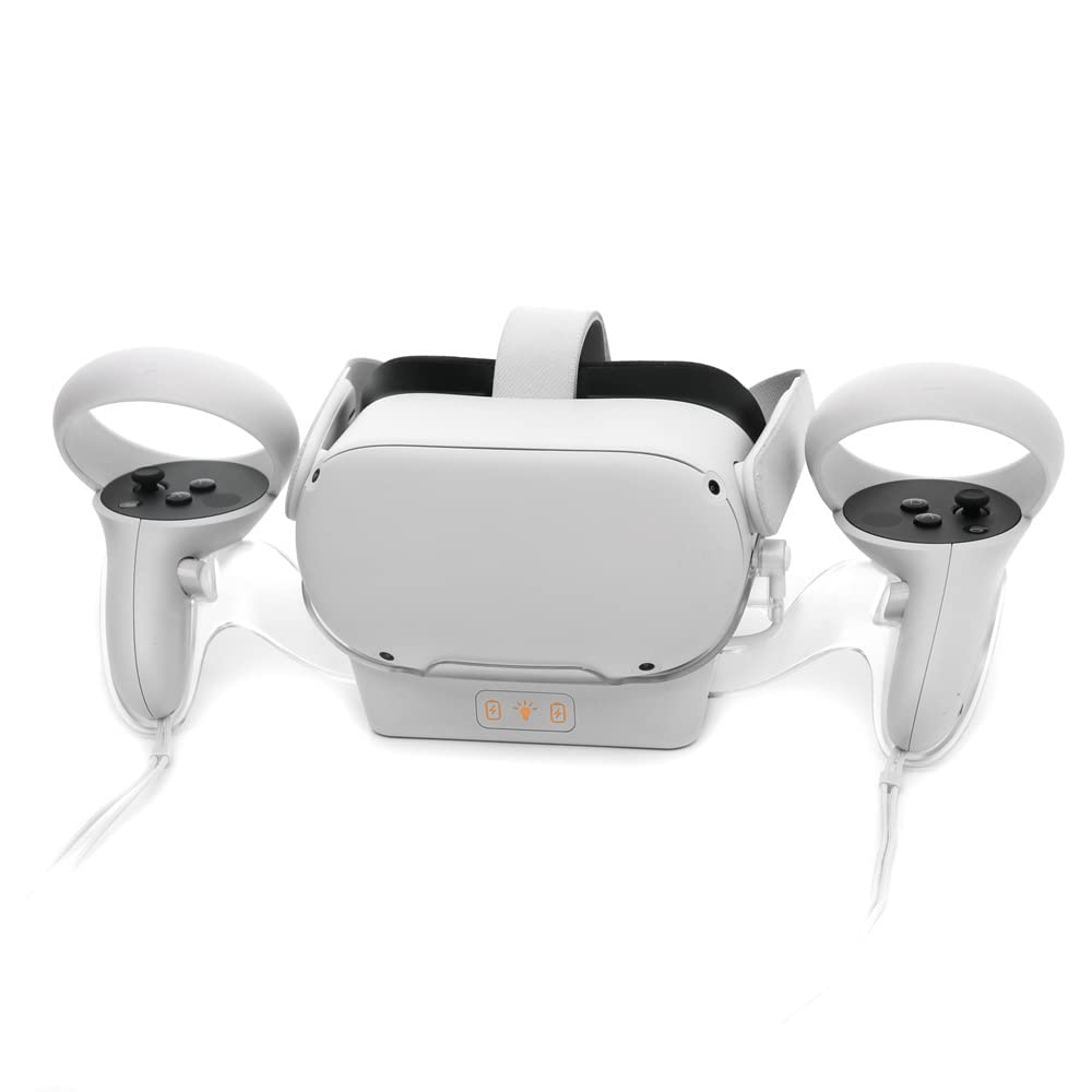 para Oculus Quest 2 VR estación de Carga de Controlador Multifuncional, Base de refrigeración, estación de Acoplamiento de Doble Carga para Soporte Oculus Quest 2 VR (Blanco, Oculus Quest 2) TY-2806