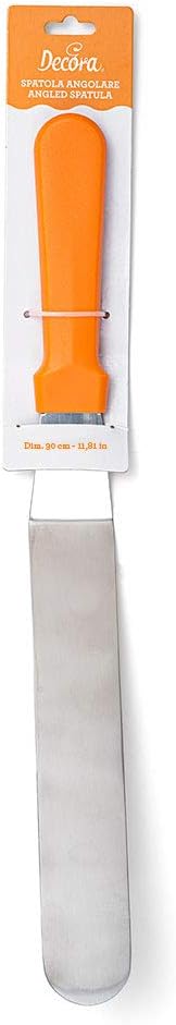 DECORA Angled Spatula, Stainless Steel Pink, 43 x 6 x 6 cm