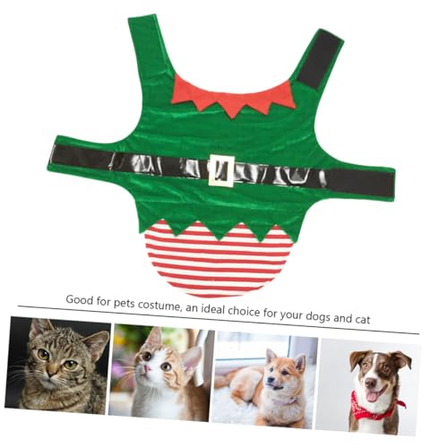 Disfraz de duende para perro verde talla XL miniatura 3
