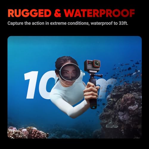 Insta360 Pacote padrão Ace - Câmera de ação à prova d'água 4K120fps, sensor de 1/2 polegada com red