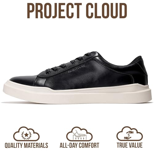 Image of Project Cloud Mens Sneakers - Eco-Crafted Leather Memory Foam Insole Dress Shoes for Men Non Slip Laced-Up Water-Resistant Mens Casual Shoes - Dress Sneakers 2026