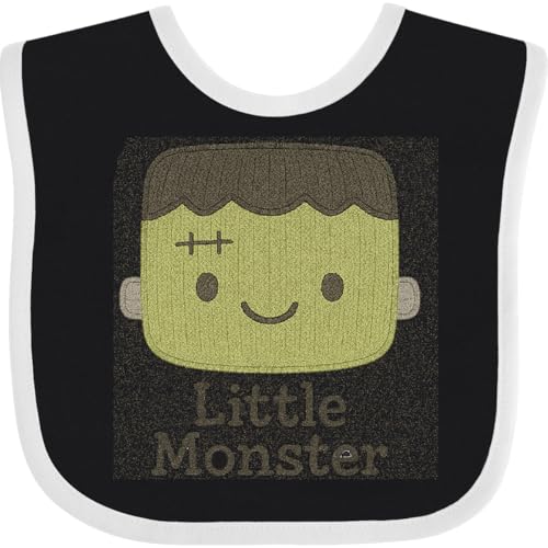 inktastic Cute Little Monster Halloween Kids Embroidery Baby Bib