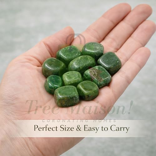 Image of Green-Zade Tumble Stone | 50 gm Tumbled Gemstones | Reiki Healing Stones | Home Decor Pebbles | Aquarium Gravel | Garden & Table Dcor