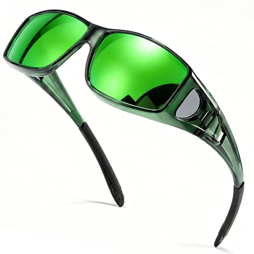 Image of SIPHEW Mirrored Sunglasses Polarized Fit Over Glasses for Men&Women | Wrap Around Sun Glasses,UV400 Protection,Lightweight & Comfortable,Driving,Outdoors