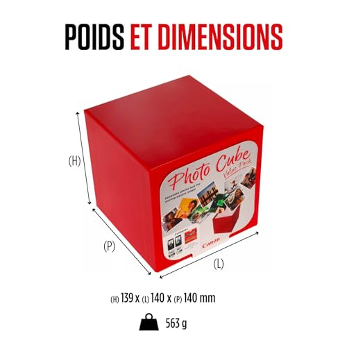Canon PG-560 CL-561 Photo Cube Pack de cartouches Noir et Couleur + 40 feuilles de papier 13x13cm (emballage carton Photo Cube)