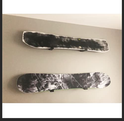 Kunzye Solid Aluminum Snowboard Rack,Naked Snow, Snowboard Display Wall Rack Home And Garage Snowboard Storage,Surfboard Wall Mount 2 Pieces #TOP5