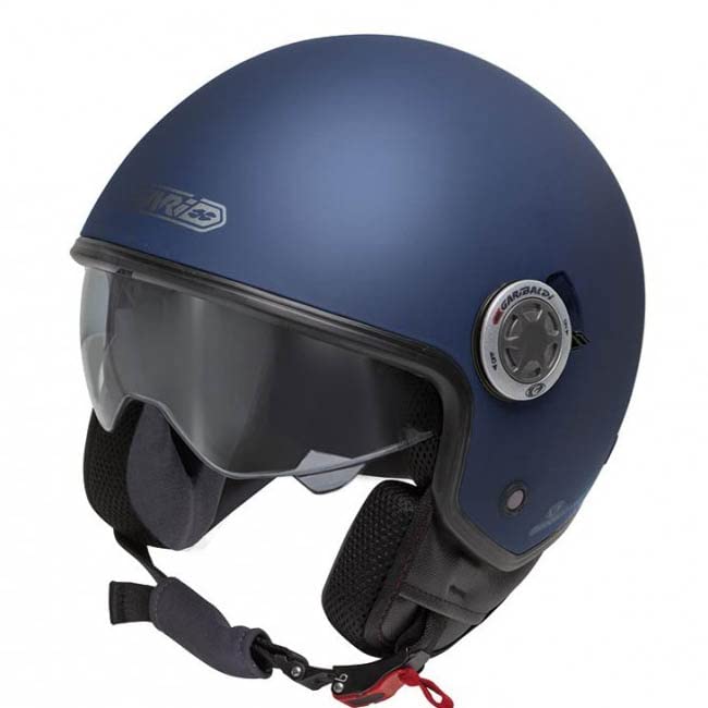 GARIBALDI G20 Azul Mate - Casco de Moto Jet Abierto con Visor Solar - Homologado ECE