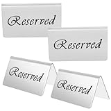 PEPLAYTAL 4 piezas Señales de Reserva de Mesa de Acero Inoxidable de Carteles Dobles Tipo Tienda para Eventos Diseño Estable para Bodas Fiestas y Restaurantes