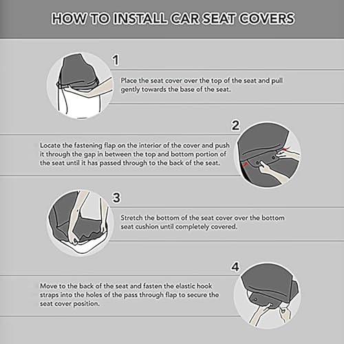 Bulopur Grey Dog Paw Print Auto Seat Cover, Universal Car Front Seats Accessories Interior Decor 2 Pcs Suit All Seasons Use