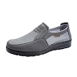 Homme Ete Chaussures Hommes Nouveau Casual Chaussures De Marche sans Lacets Semelle Souple Confortable Léger Mesh Respirant Fitness Sneakers Hommes_Baskets Orthopédiques À Plateforme pour