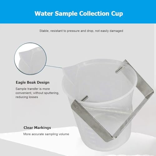 Ultra-Light Water Sampling Ladle Pole with Plastic Beaker - Teles Water Sampler Dipper for Sludge and Liquid Collection, Perfect for Environmental Testing and Analysis