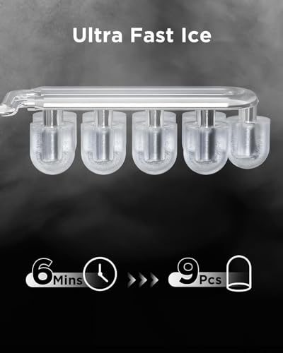 Silonn Ice Makers Countertop - Auto-Cleaning Portable Ice Maker Machine, 26lbs in 24Hrs, 2 Sizes of Bullet Ice for Home Kitchen Office Bar Party, Black