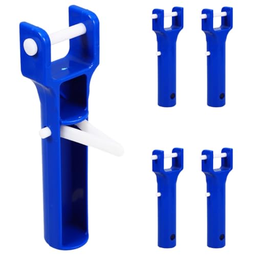 POPETPOP 5 Pièces Accessoire de Piscine Bleu en PC Tête Aspirateur et Poignée V pour Nettoyage Facile des Bassins et Piscines, Installation Rapide et Application Polyvalente
