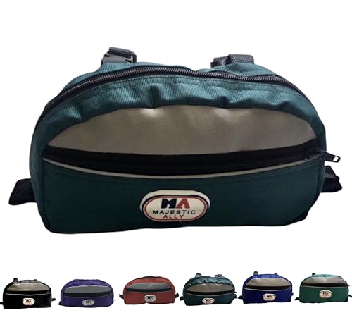 Majestic Ally Borsa per sella per cavallo, in nylon riflettente, impermeabile, per accessori per sella equina (verde cacciatore)