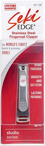 Seki Edge Nail Clippers (SS-106) - Stainless Steel Fingernail Clippers for Men & Women - Sharp Cutting Edges for Thick Nails - Professional & Home Use - Made in Japan