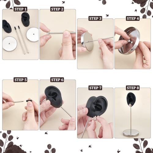 Présentoir pour boucles d'oreilles en silicone avec base ronde