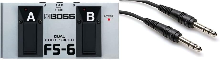 Boss FS-6 Dual Foot Switch and Hosa CSS-103 1/4" TRS to 1/4" TRS Balanced Interconnect Cable