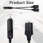 12V Double Cigarette Lighter Adapter, 18AWG Car Cigarette Lighters Splitter - Image 2