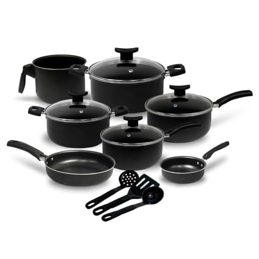 Jogo de Panelas 10 Peças Preto Antiaderente c/Tampa de Vidro e Utensílios