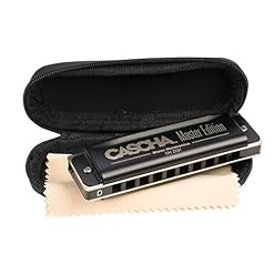 CASCHA Master Edition Harmonica Blues Harmonica en D avec étui souple et chiffon de nettoyage Bleu - Les Beatles, Paul McCartney, John Lennon, RIngo Starr, George Harrison