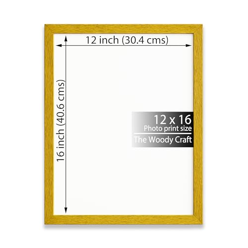Image of Photo Frame 12x16 inch | Yellow Photo Frame For Wall With Cheerful Glow | Wall Frame For Home Decoration | Wooden Photo Frames With Strong Backing | Hanging Frame For Modern Homes