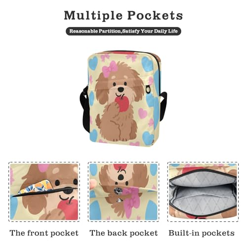 Cartoon Cute Brown Dog messenger bag for women crossbody crossbody bag Shoulder Hand Bags Adjustable Strap for outdoor sports Outdoor Daily2