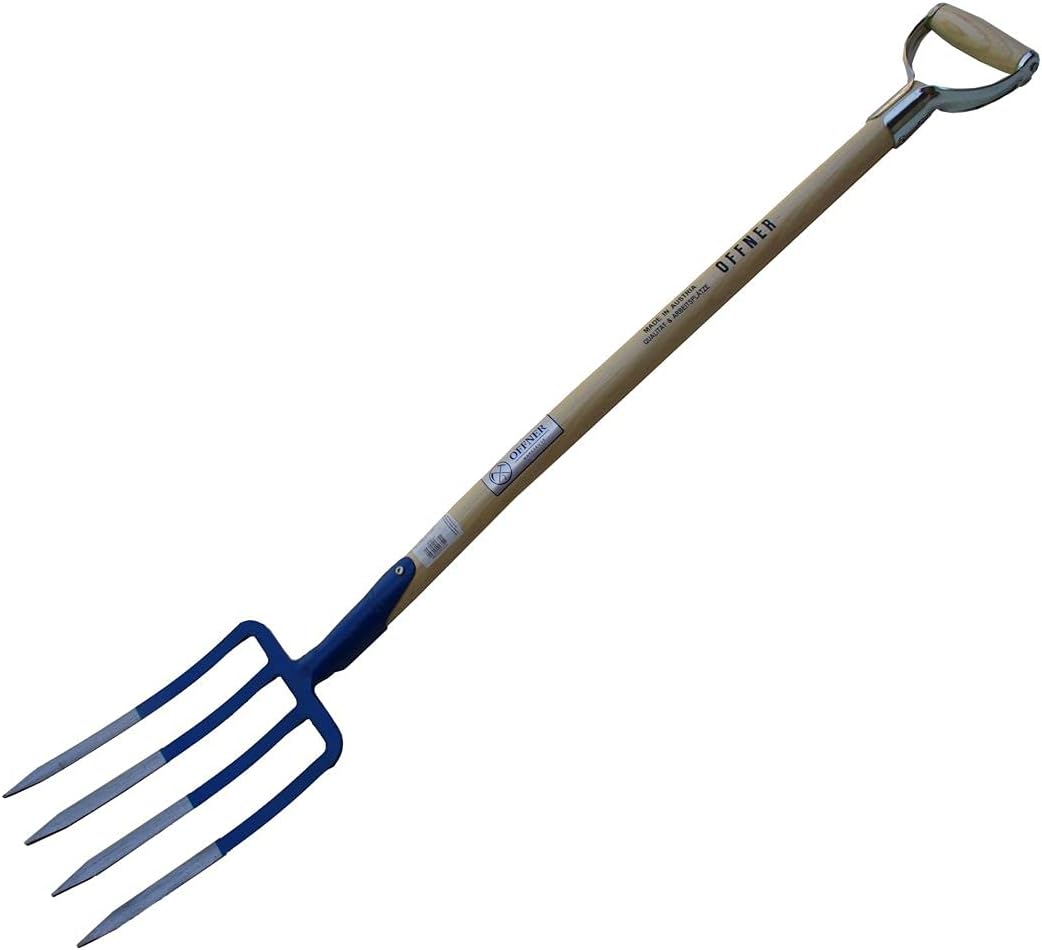 Muller Garden Digging Spading Fork - Professional 4 Bayonet Prong Spade Offner - Forged in Austria