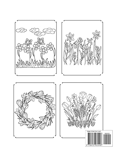 Springs Coloring Book: for Kids with Cute spring flowers Pages to Color