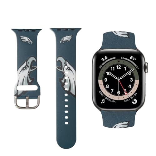 for Eagles Sport Silicone Band Compatible with Apple Watch, 42-49mm, Waterproof Replacement Wristband for iWatch Series Ultra/10/9/8/SE/7/6/5/4/3/2/1