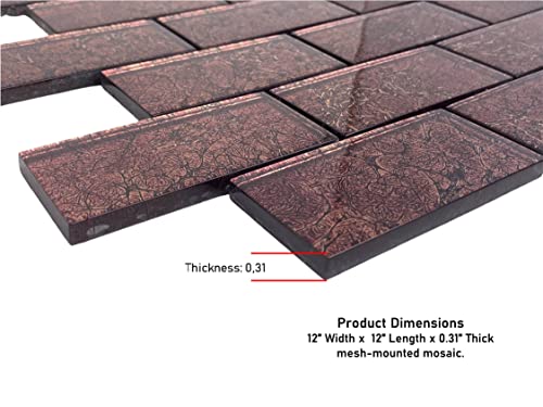 2X4 Glossy Glitter Red Velvet Sky Subway Glass Mosaic Tiles For Bathroom And Kitchen Walls Kitchen Backsplashes #TOP1