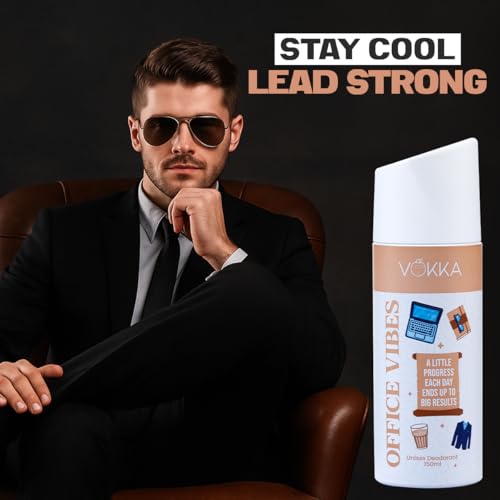 Image of Vokka Vibes Deodorant Body Spray Combo Pack 300ml - 150ml x 2 | Office & Travel Vibes | Unisex Long Lasting Deo | Fresh Fragrance for Office & Travel | Daily Use Perfume Bodyspray for Men & Women