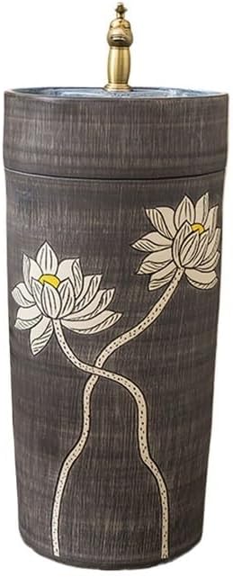 Bathroom Countertop Vessel Sink Ceramic Column Sink Wash Basin Home Bathroom Outdoor Garden Pedestal Sink Vanity