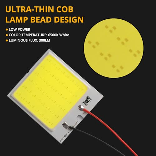 4 bombillas LED COB 48SMD blancas para interior de auto miniatura 2