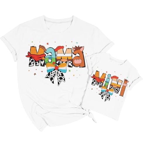 Mommy and Me Outfits Mama and Mini Shirts You've Got a Friend in Me Bow Shirt Family Matching Short Sleeve Tee White