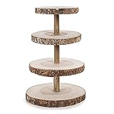 Darice David Tutera 4-Tier Rustic Wood Slice Cupcake Stand