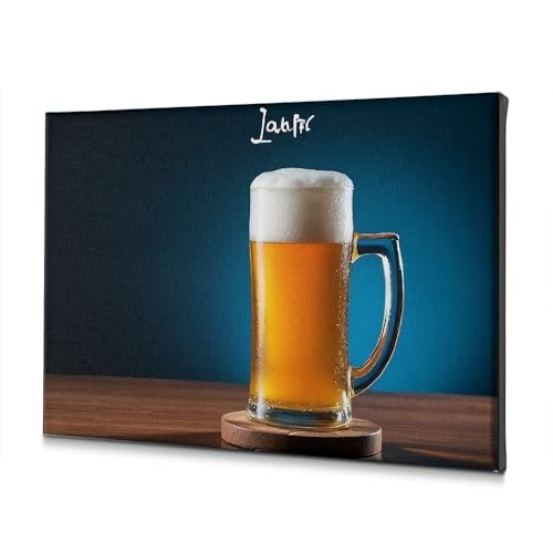 Tableau verre de bière déco bistrot pour salon et cuisine 40x60